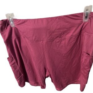 NWOT cali sports pretty pink color soft biker shorts pockets on side size two x
